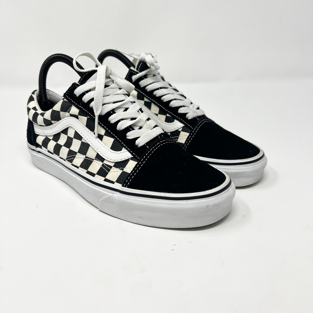 Vans Old Skool Shoes Mens 6.5 Women 8 Black Checkered Casual Skate Sneakers